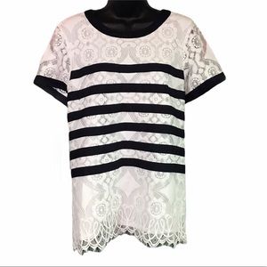 Karl Lagerfeld striped lace blouse
